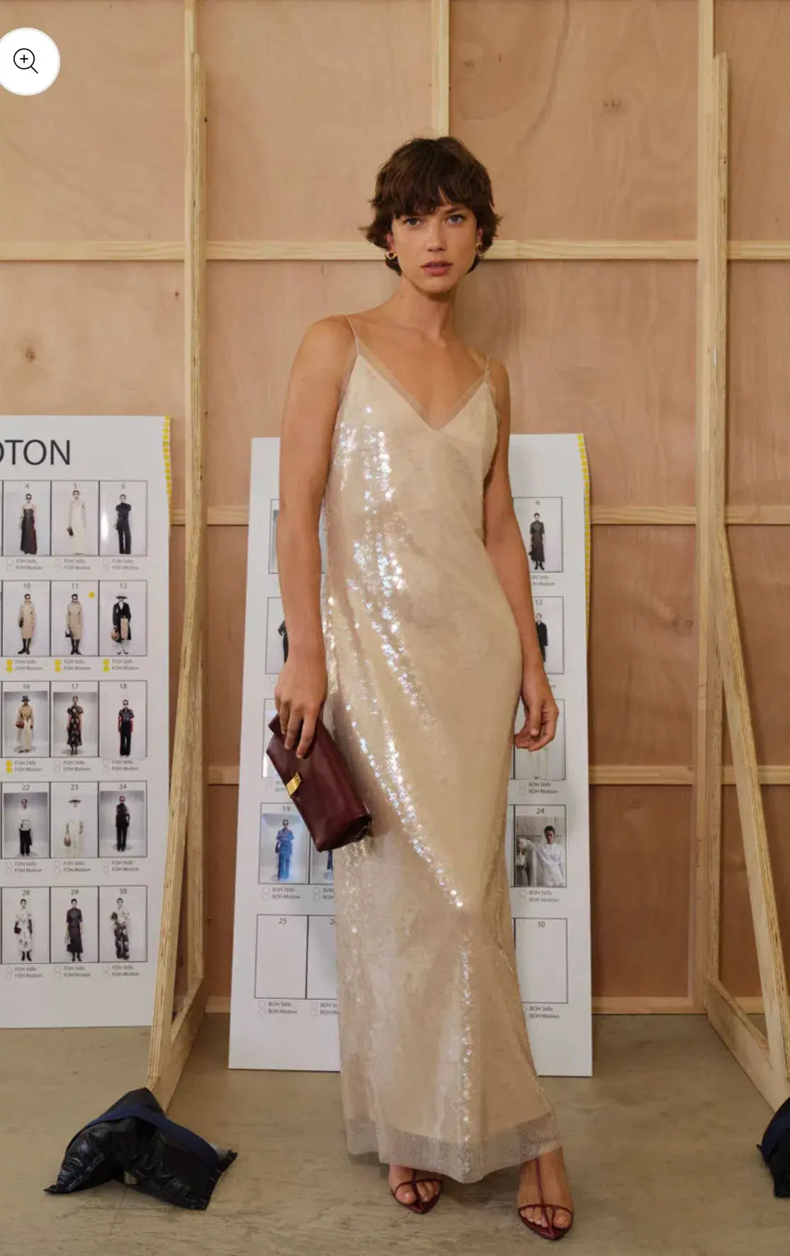 Oroton Sequin Slip Dress Champagne Size 10 - Image 4