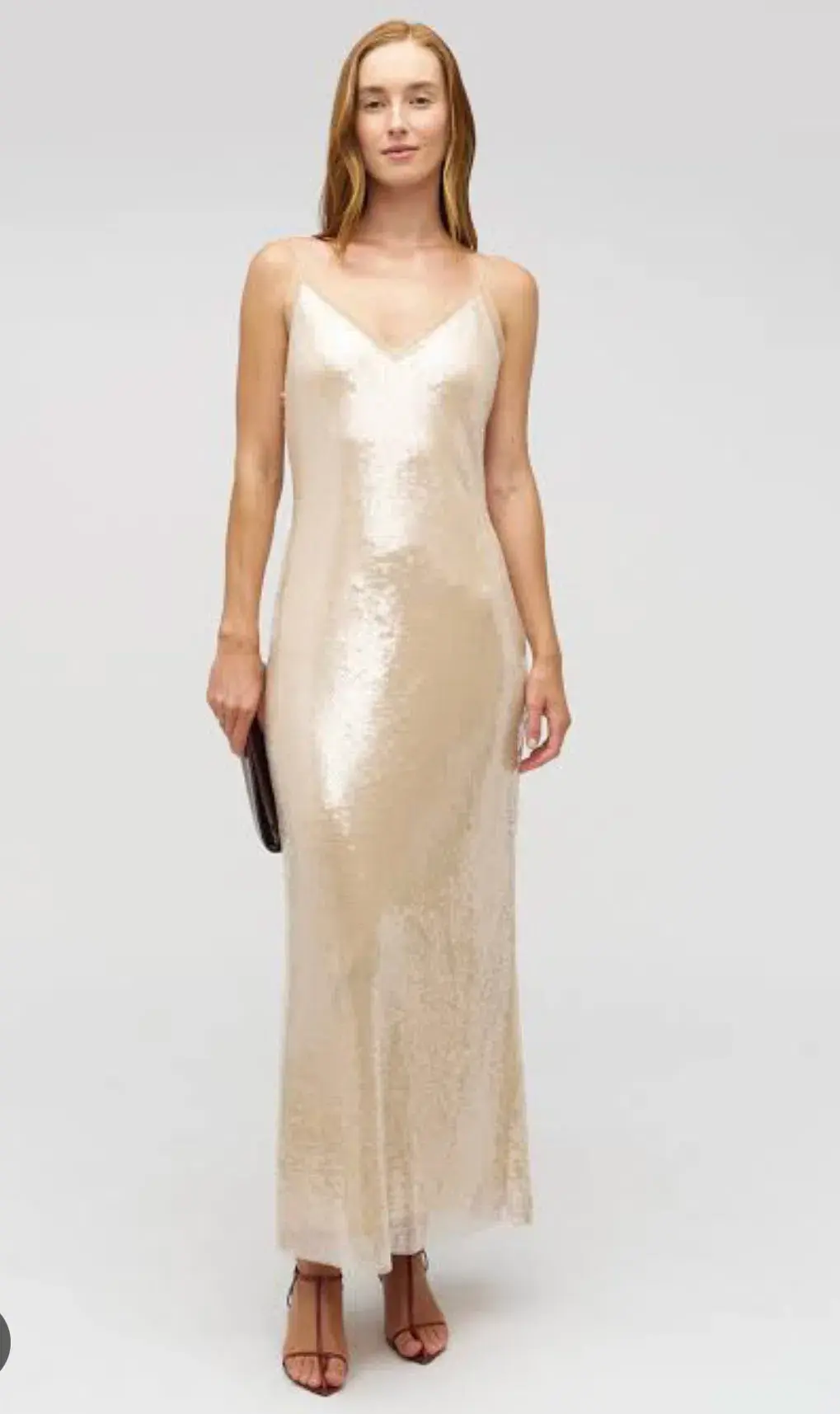 Oroton Sequin Slip Dress Champagne Size 10 - Image 2