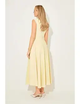 Odd Muse The Ultimate Muse Sleeveless High Waist Midi Dress Yellow Size 8