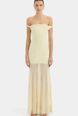 Sir Elia Off Shoulder Twist Dress in Lemon Sorbet Size 2/10 for rent on The Volte - image 1