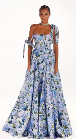 Milla Blue Hydrangea Strapped Maxi Dress size 10/M for rent on The Volte - image 1