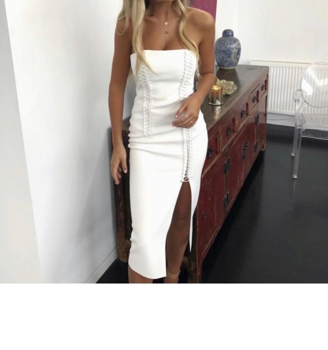 Dion Lee Laced coil bustier dress white size 8 for rent on The Volte - main image