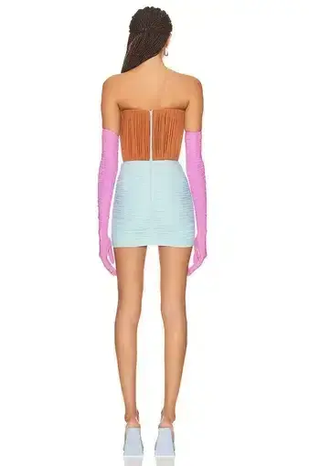 Alex perry ruched mini dress size 6 multicolor for rent on The Volte - main image