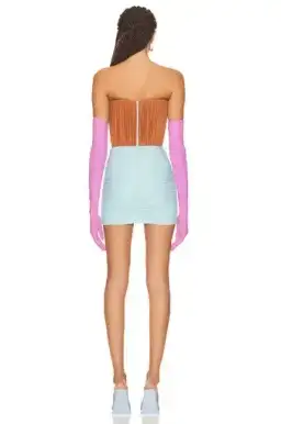 Alex perry ruched mini dress size 6 multicolor for rent on The Volte - image 1