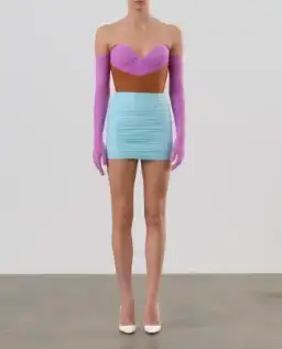 Alex perry ruched mini dress size 6 multicolor for rent on The Volte - image 2