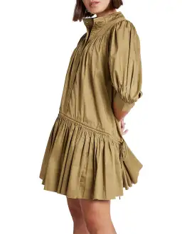 Aje Frequency Khaki Puff Sleeve Smock Dress Size 8 for rent on The Volte - image 6