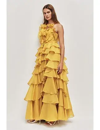 Aje Cleo Gown Chartreuse Size 12