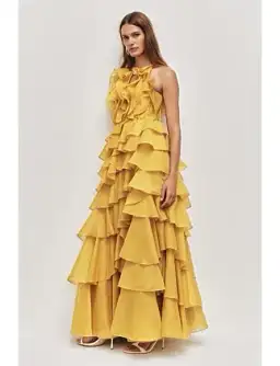 Aje Cleo Gown Chartreuse Size 12