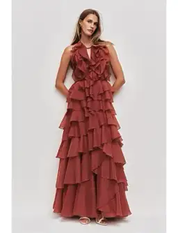 Aje Cleo Gown Rust Size 10