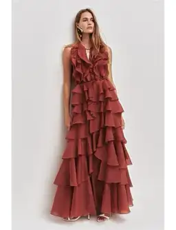 Aje Cleo Gown Rust Size 10