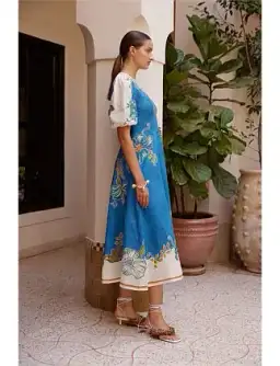 Alemais LUDA MIDI DRESS Blue Size 14