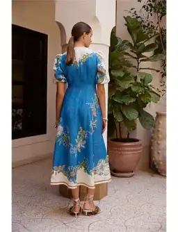 Alemais LUDA MIDI DRESS Blue Size 14