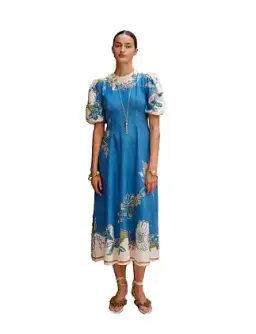 Alemais LUDA MIDI DRESS Blue Size 14