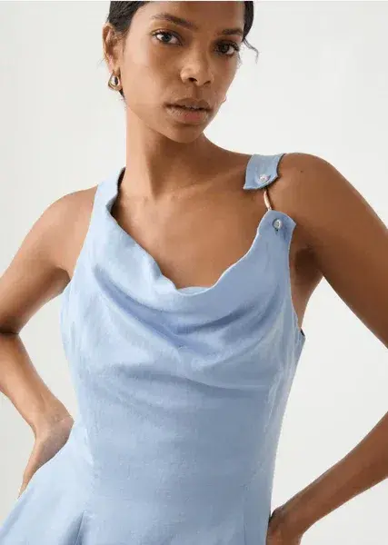 Aje Liberty Asym Mini Dress Blue Size AU 16 - Image 2