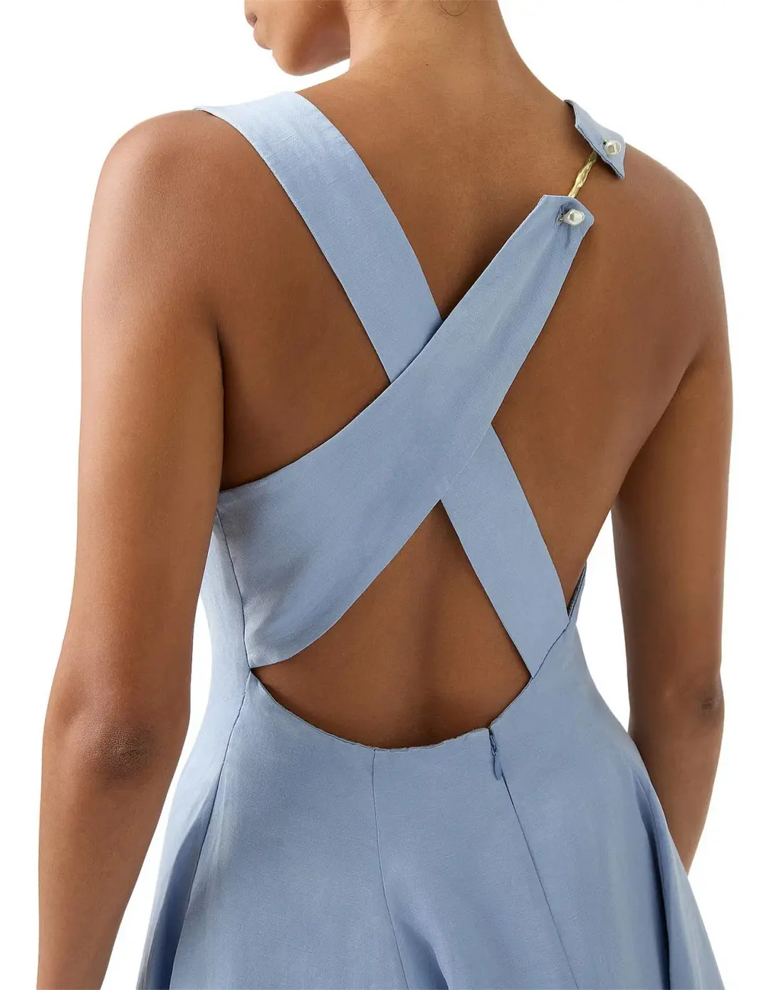 Aje Liberty Asym Mini Dress Blue Size AU 16 for rent on The Volte - main image