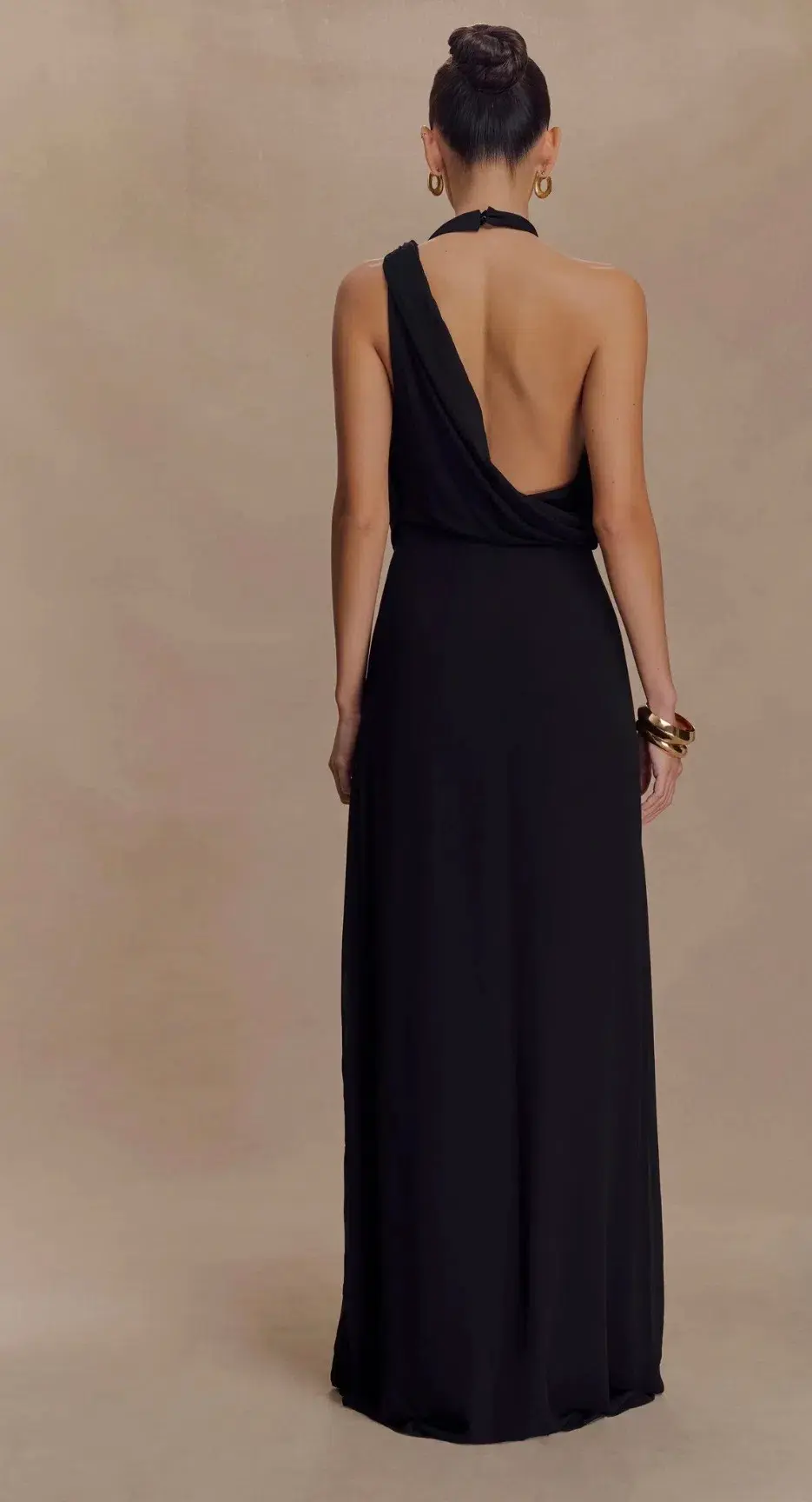 Galia Cowl Neck Maxi Dress - Black - Image 2