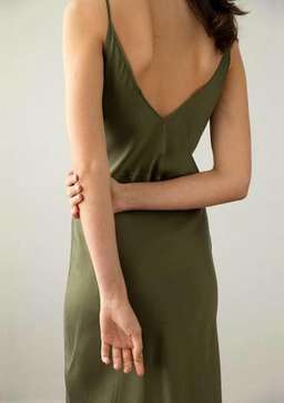 Marle Garbo Slip Dress Khaki Size 12