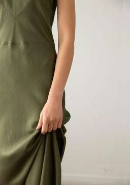 Marle Garbo Slip Dress Khaki Size 12