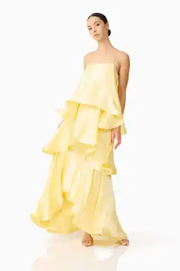 Elliatt Tilly Tiered Maxi Dress Butter Yellow Size L/AU 12 for rent on The Volte - image 2