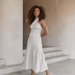 Dissh Halter Linen Midi Size 6 for rent on The Volte - image 2