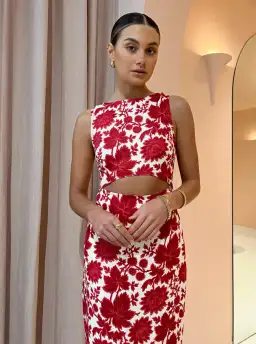 Sir the Label Cinta Cut Out Midi Dress In Valentina Size 1/8 for rent on The Volte - image 2