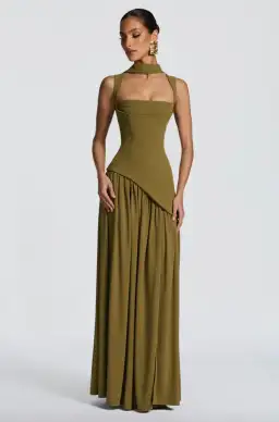 Tullulah Maxi Dress Deep Olive S/8 for rent on The Volte - image 3