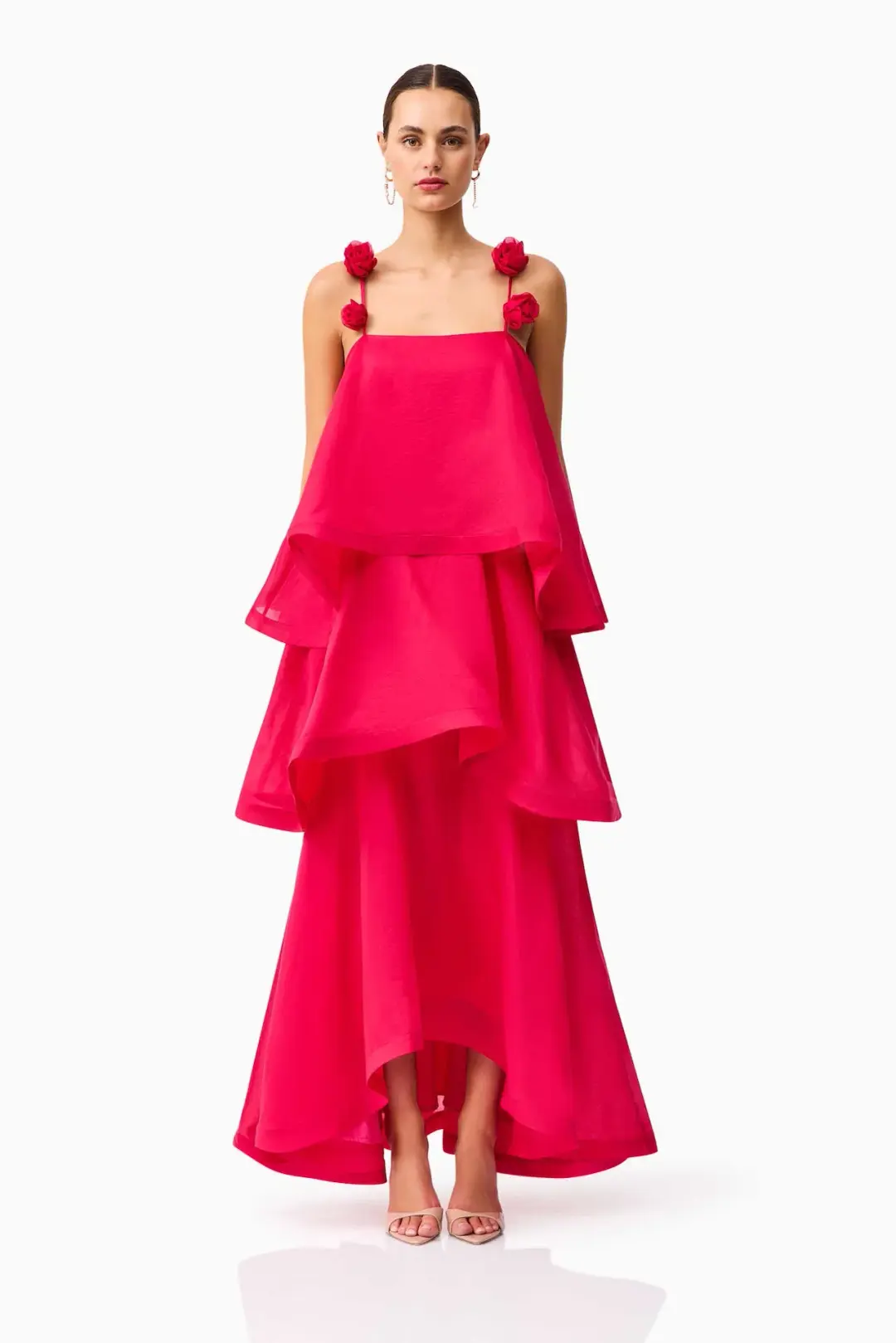 Elliatt Thalia Tiered Gown in Pink Size M / AU 10 for rent on The Volte - main image