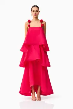 Elliatt Thalia Tiered Gown in Pink Size M / AU 10 for rent on The Volte - image 1