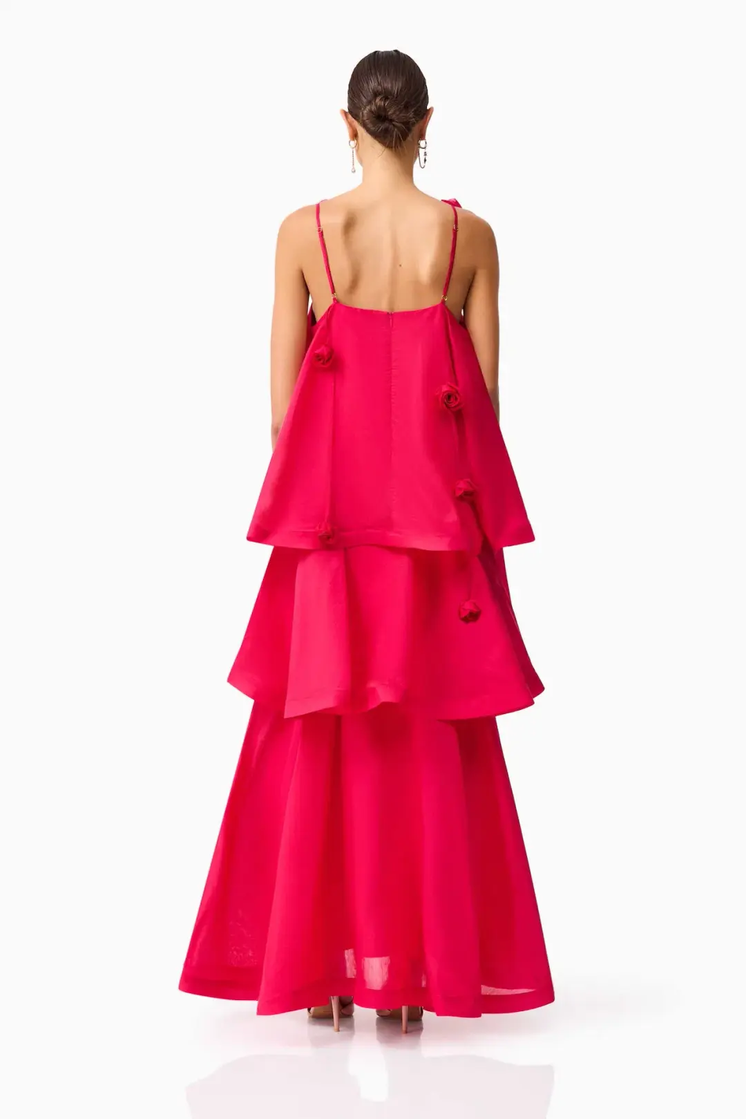 Elliatt Thalia Tiered Gown in Pink Size S / AU 8 for rent on The Volte - main image