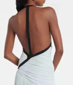 Christopher Esber Suspended Ruched Jersey Maxi Dress Blue Size Au6 for rent on The Volte - image 5