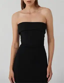 Effie Kats Monroe Strapless Crepe Floor Length Gown Black Size 6 for rent on The Volte - image 1