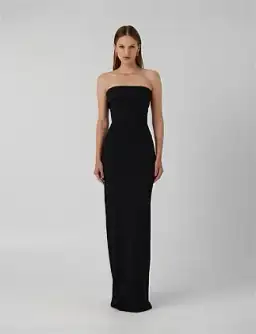 Effie Kats Monroe Strapless Crepe Floor Length Gown Black Size 6 for rent on The Volte - image 2