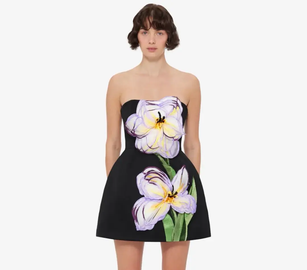 Leo Lin Flower Dress Size 6 for rent on The Volte - main image