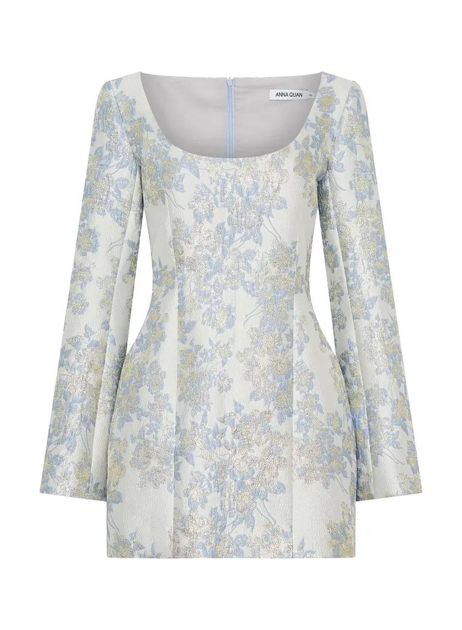 ANNA QUAN Margot Dress in Water Lillies Blue Size 8 AU for rent on The Volte - main image