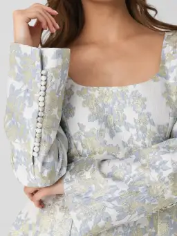 ANNA QUAN Margot Dress in Water Lillies Blue Size 8 AU for rent on The Volte - image 5