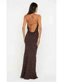 Bec Bridge ARIELLE SLIP MAXI DRESS Brown Size 8 for rent on The Volte - image 1