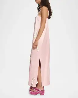 ALEMAIS Cindy Embellished Slip Dress Pink 8 for rent on The Volte - image 14