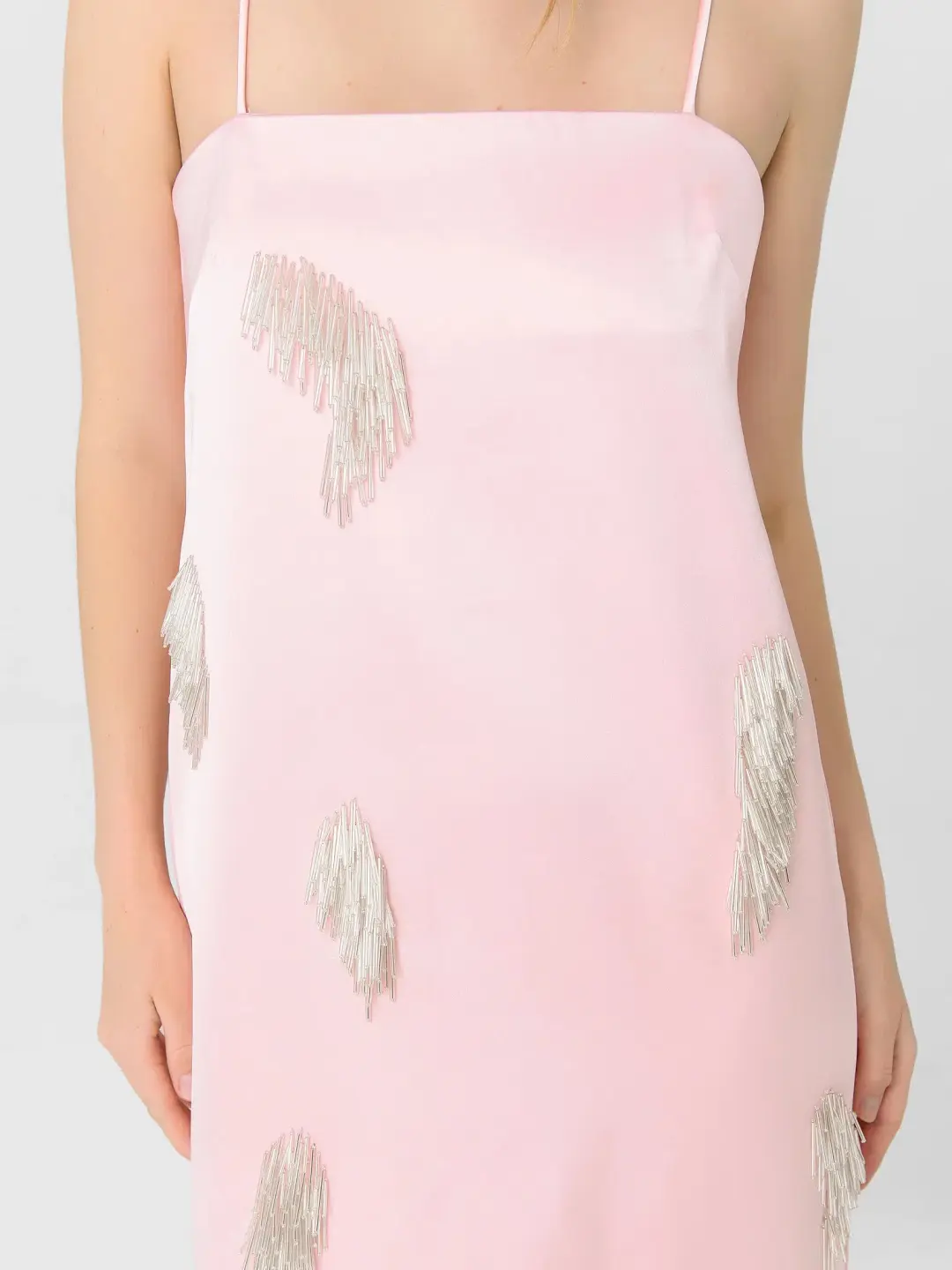 ALEMAIS Cindy Embellished Slip Dress Pink 8 for rent on The Volte - main image