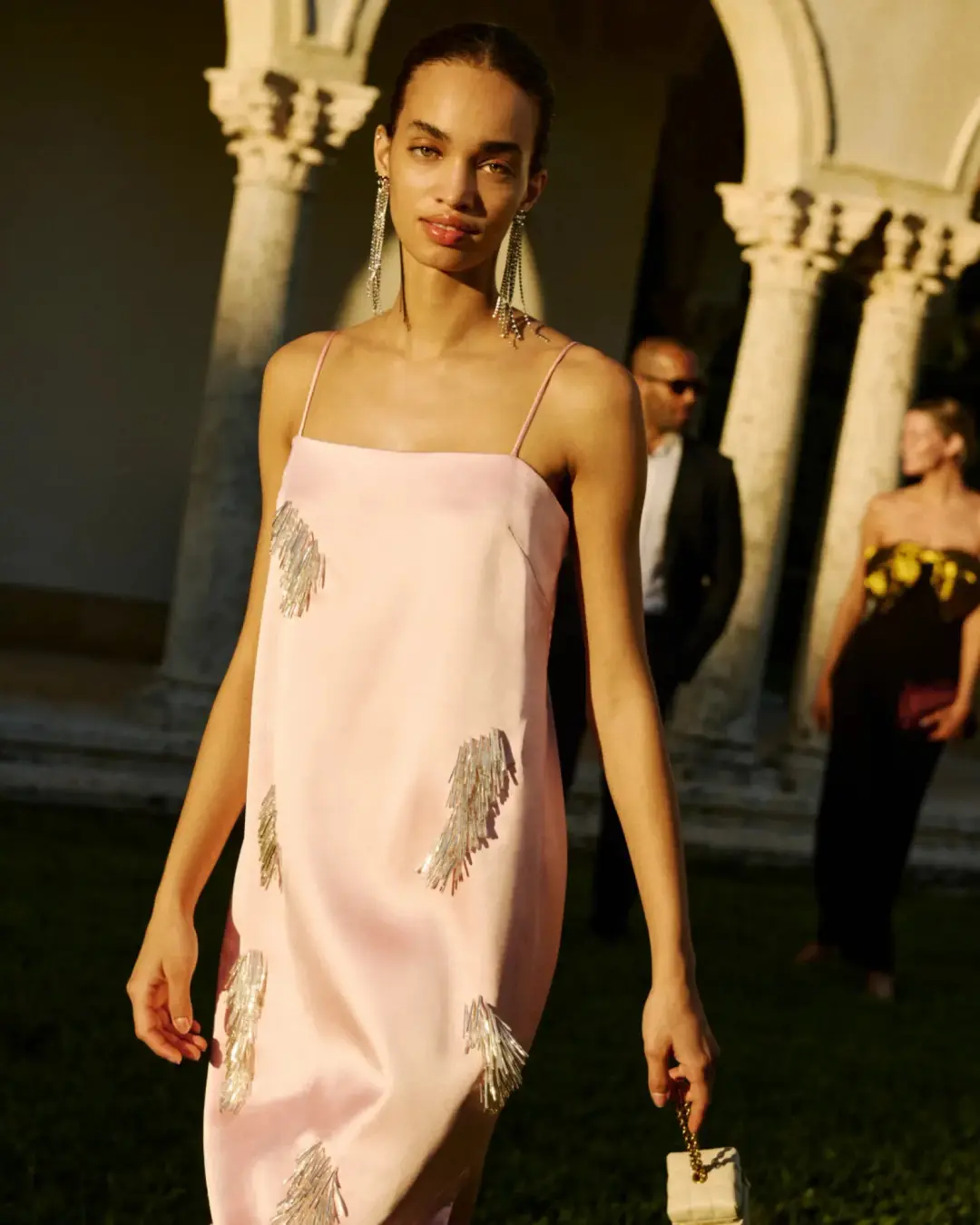 ALEMAIS Cindy Embellished Slip Dress Pink 8 for rent on The Volte - main image