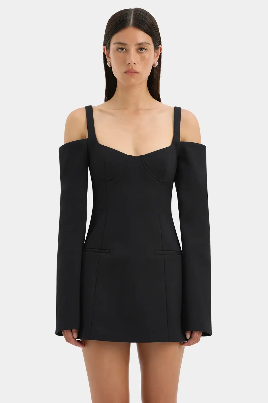 SIR SANDRINE LONG SLEEVE MINI IN BLACK SIZE AU 6 for rent on The Volte - main image