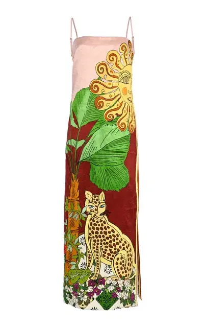 ALEMAIS Tiger Slip Midi Dress 10 for rent on The Volte - main image