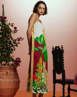 ALEMAIS Tiger Slip Midi Dress 10 for rent on The Volte - image 5