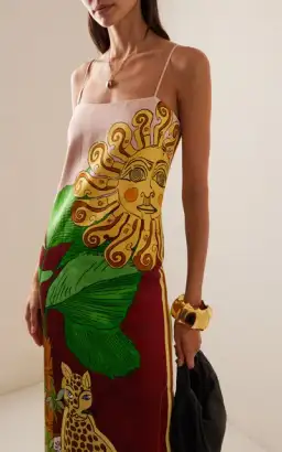 ALEMAIS Tiger Slip Midi Dress 10 for rent on The Volte - image 2