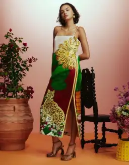 ALEMAIS Tiger Slip Midi Dress 10 for rent on The Volte - image 8