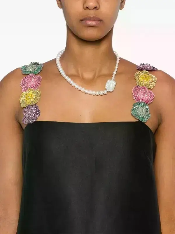 ALEMAIS Lolita Floral Beaded Mini Dress Black 10 AU for rent on The Volte - main image