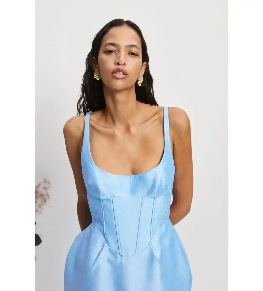 Alemais Donata Taffeta Maxi Gown Blue Print Size AU 6 for rent on The Volte - main image