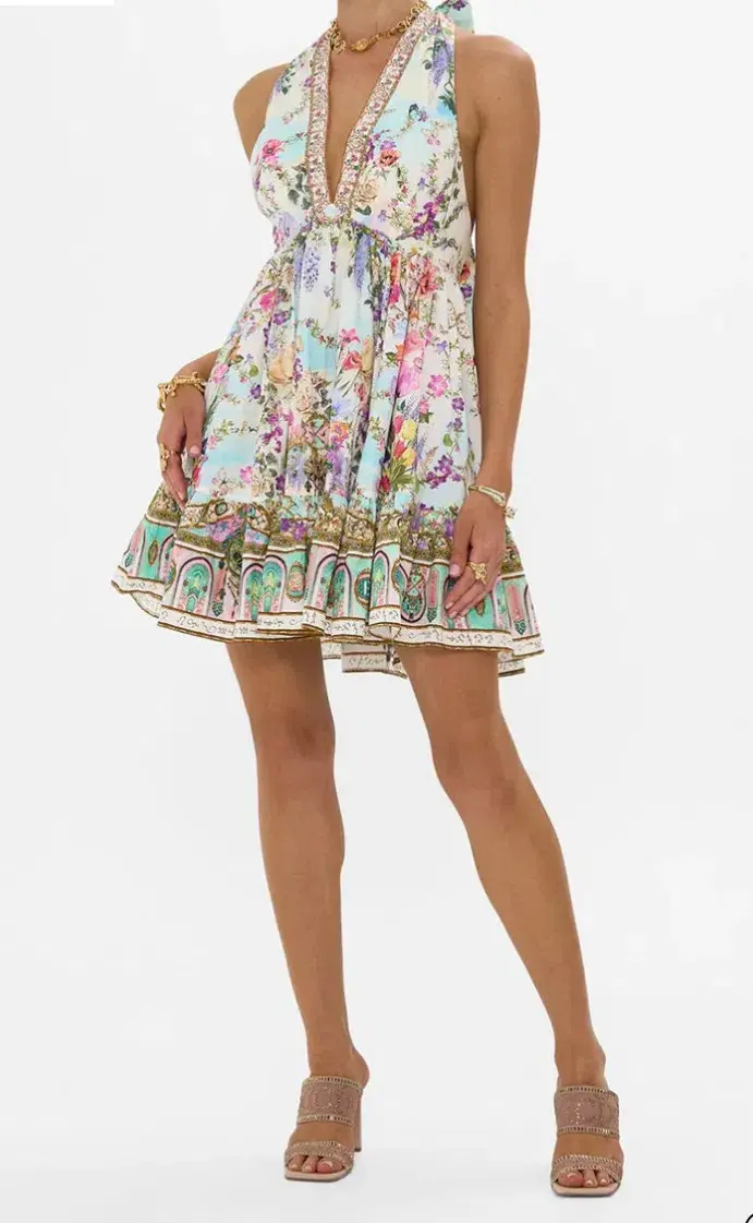 Camilla X Wicked Ruffle Hem Halter Short Dress Munchkinland Size S (10) - Image 1