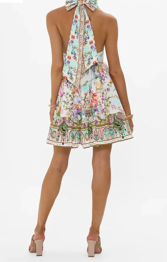 Camilla X Wicked Ruffle Hem Halter Short Dress Munchkinland Size S (10) - Image 2