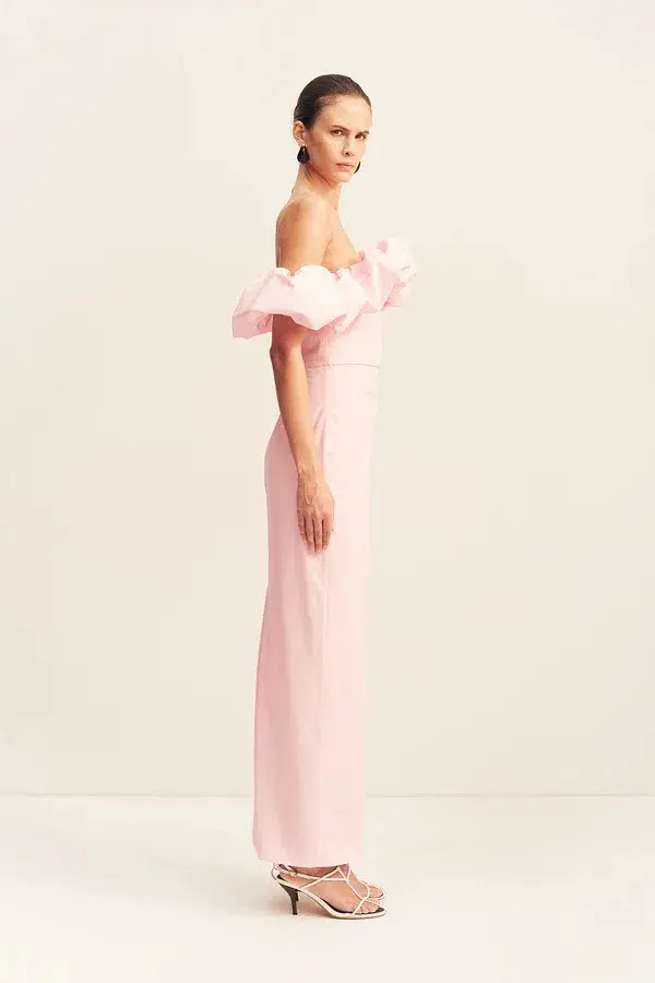 Shona Joy Campbell Off Shoulder Bubble Maxi Dress Ballerina Size 6 - Image 2