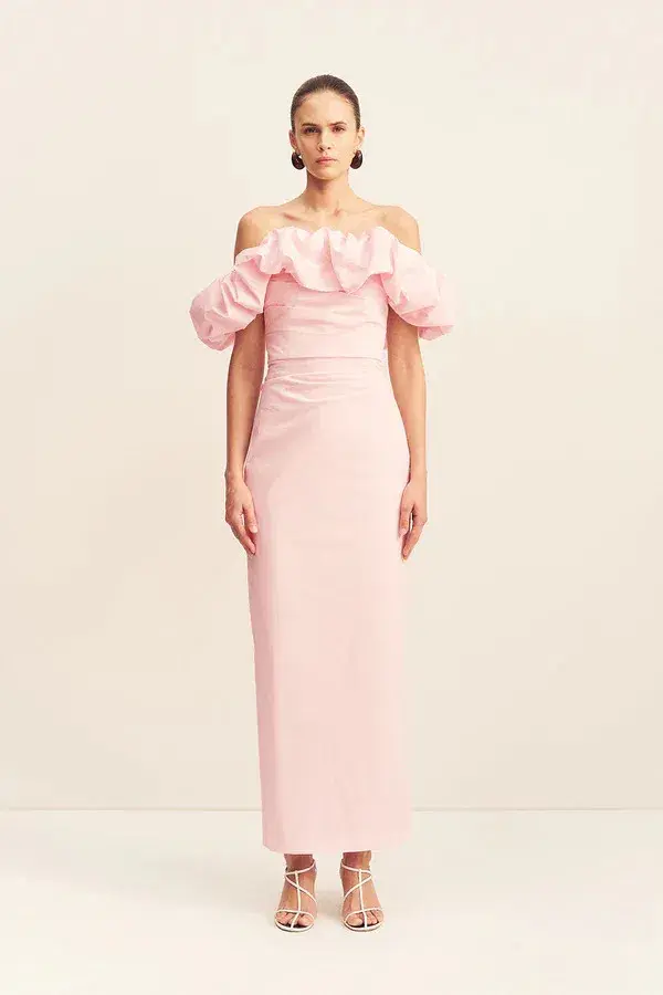 Shona Joy Campbell Off Shoulder Bubble Maxi Dress Ballerina Size 8 - Image 1